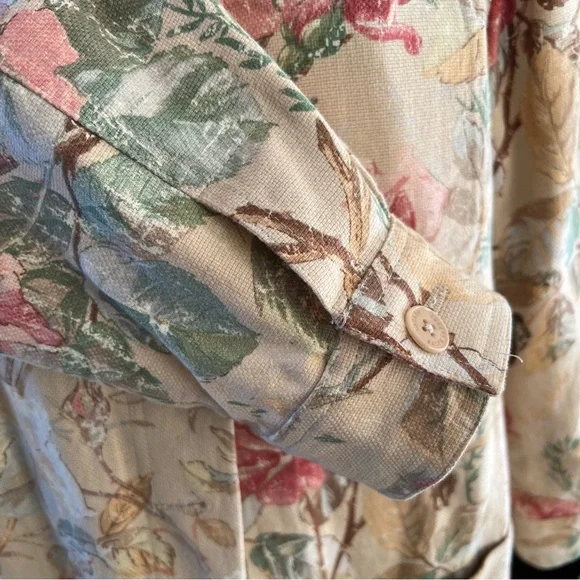 NWOT Lauren Ralph Lauren Floral Chore Coat / Barn Jacket, Size Medium - Picture 9 of 14